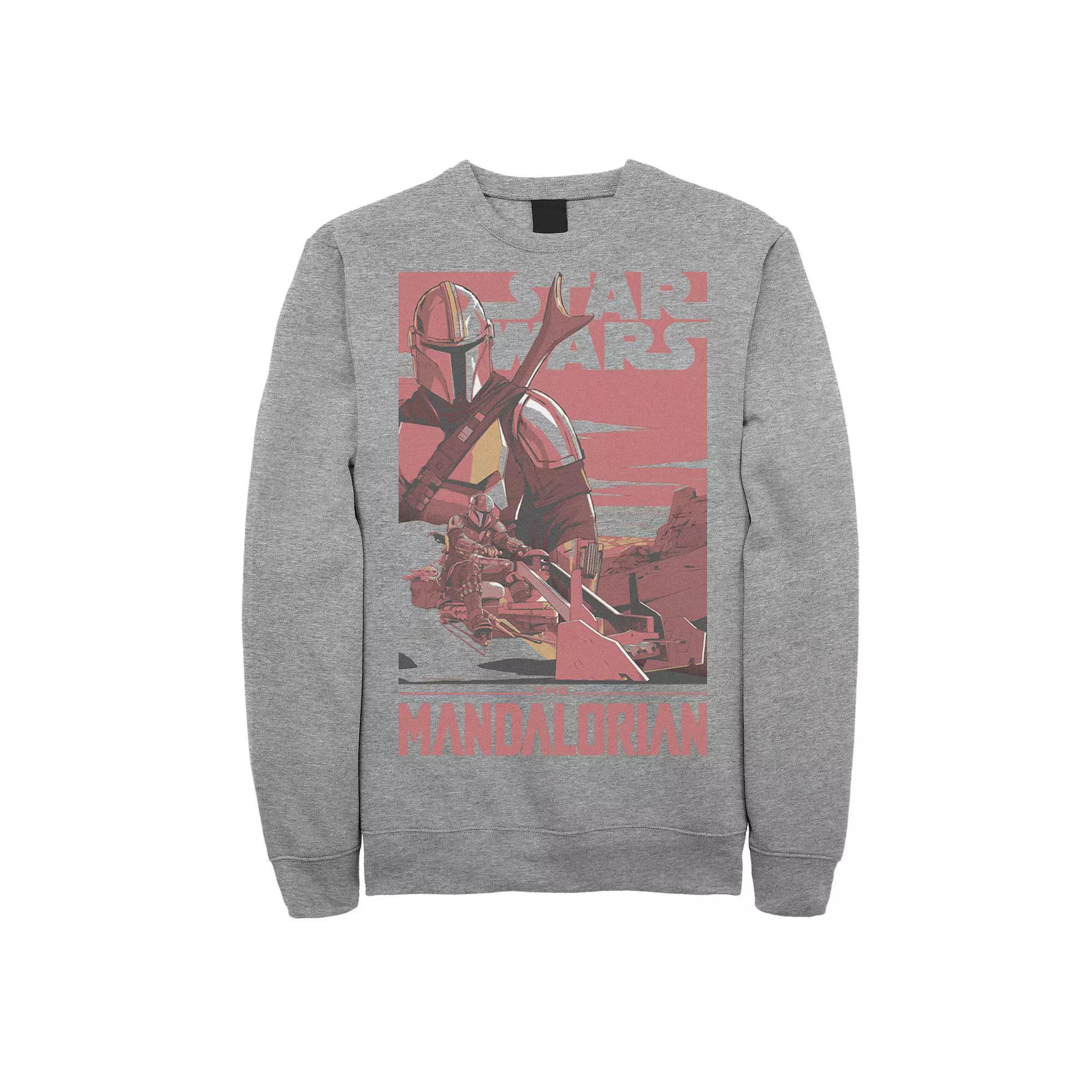 Men's Star Wars The Mandalorian Red Hue Poster Sweatshirt, Size: XXL, Athletic Grey Product Image