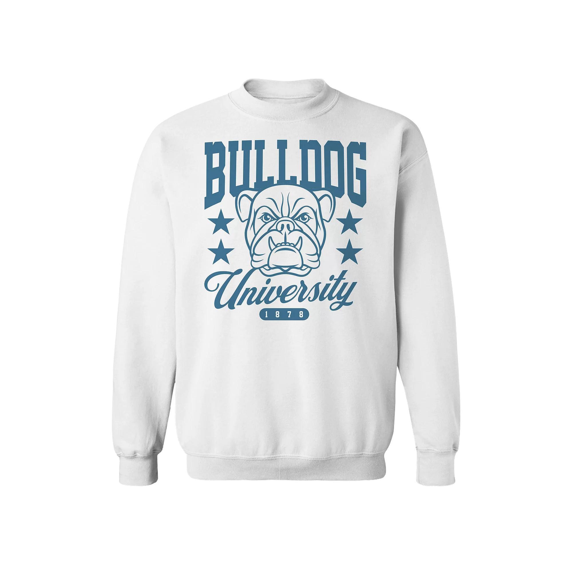 Men's COLAB89 Bulldog Graphic Sweatshirt, Size: XL, White Product Image