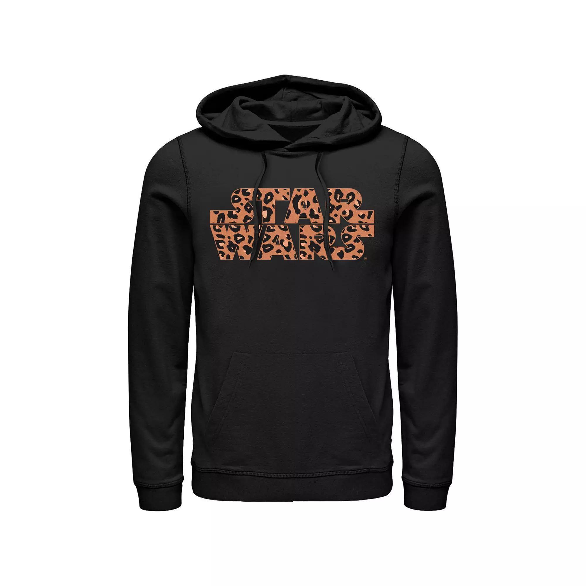 Men's Star Wars Basic Logo Cheetah Print Fill Hoodie, Size: XL, Black Product Image
