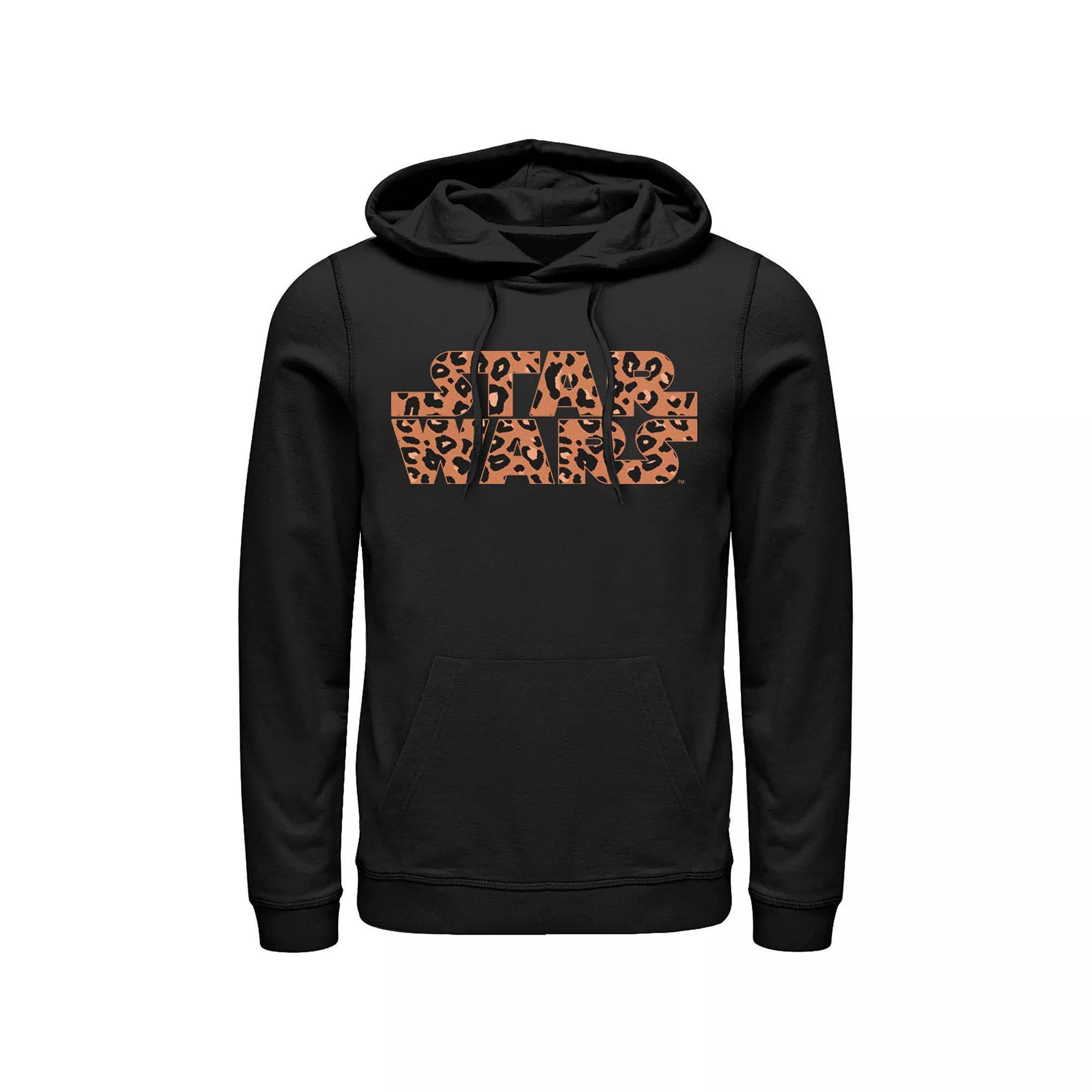 Men's Star Wars Basic Logo Cheetah Print Fill Hoodie, Size: XL, Black Product Image