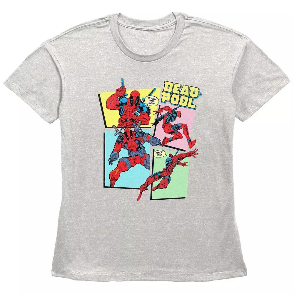 Women's Marvel Deadpool Comic Panels Graphic Tee, Size: Small, Oatmeal Product Image