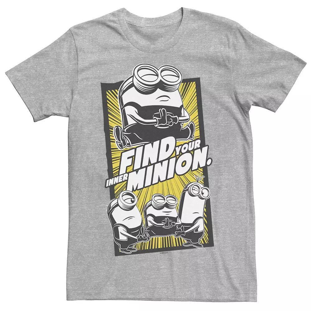 Men's Minions 2 Find Your Inner Minion Poster Tee, Size: XS, Athletic Grey Product Image