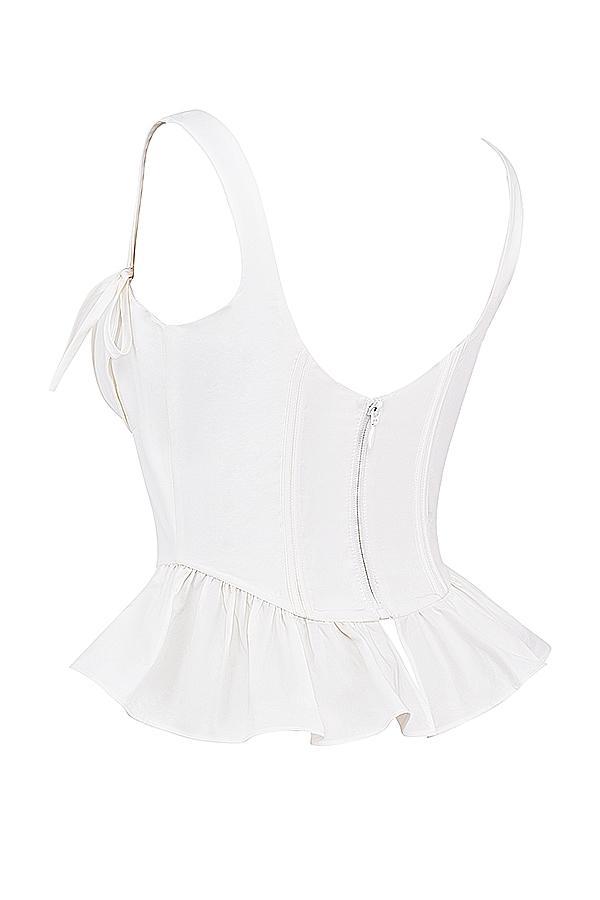 Gigou  white peplum cotton corset Product Image