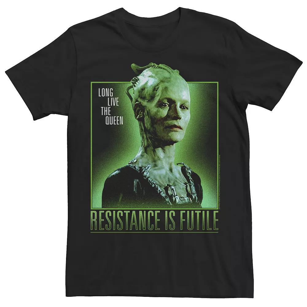 Men's Star Trek First Contact Borg Queen Green Hue Portrait Tee, Size: XL, Black Product Image