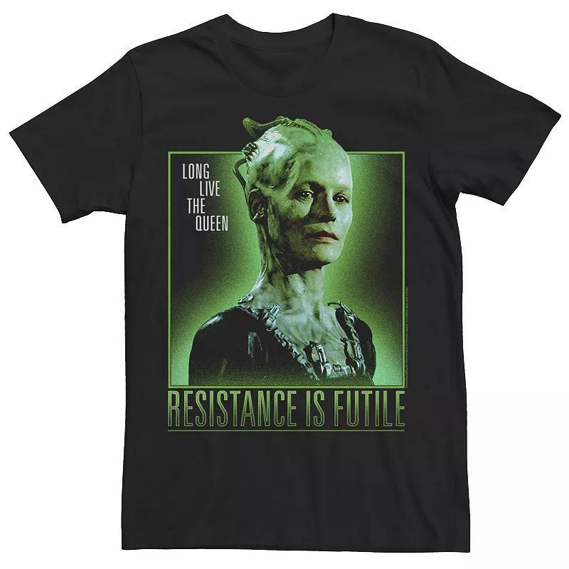 Men's Star Trek First Contact Borg Queen Green Hue Portrait Tee, Size: XL, Black Product Image