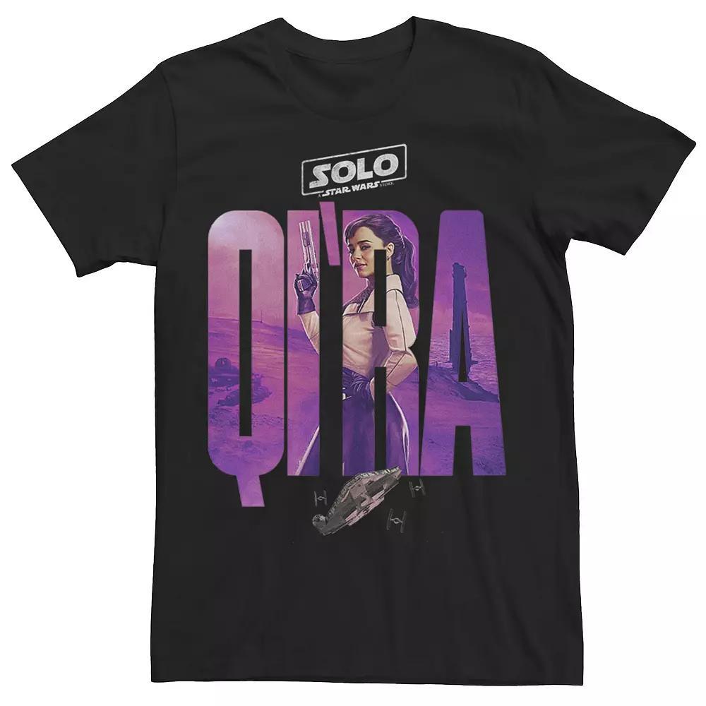 Men's Star Wars Han Solo Movie Qi'ra Letter Drop Tee, Size: 3XL, Black Product Image