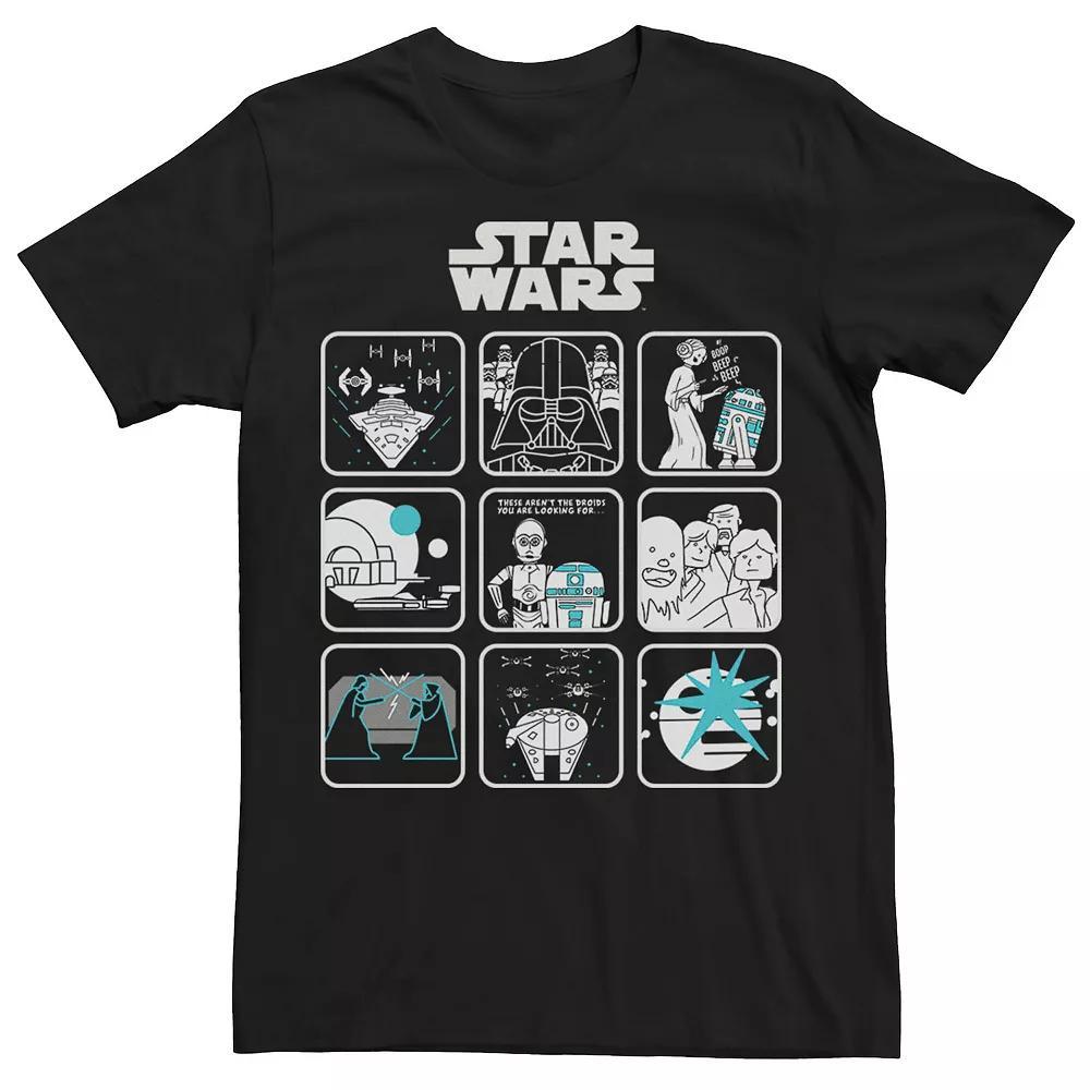 Men's Star Wars Movie Scenes Cartoon Box Up Tee, Size: XL, Black Product Image