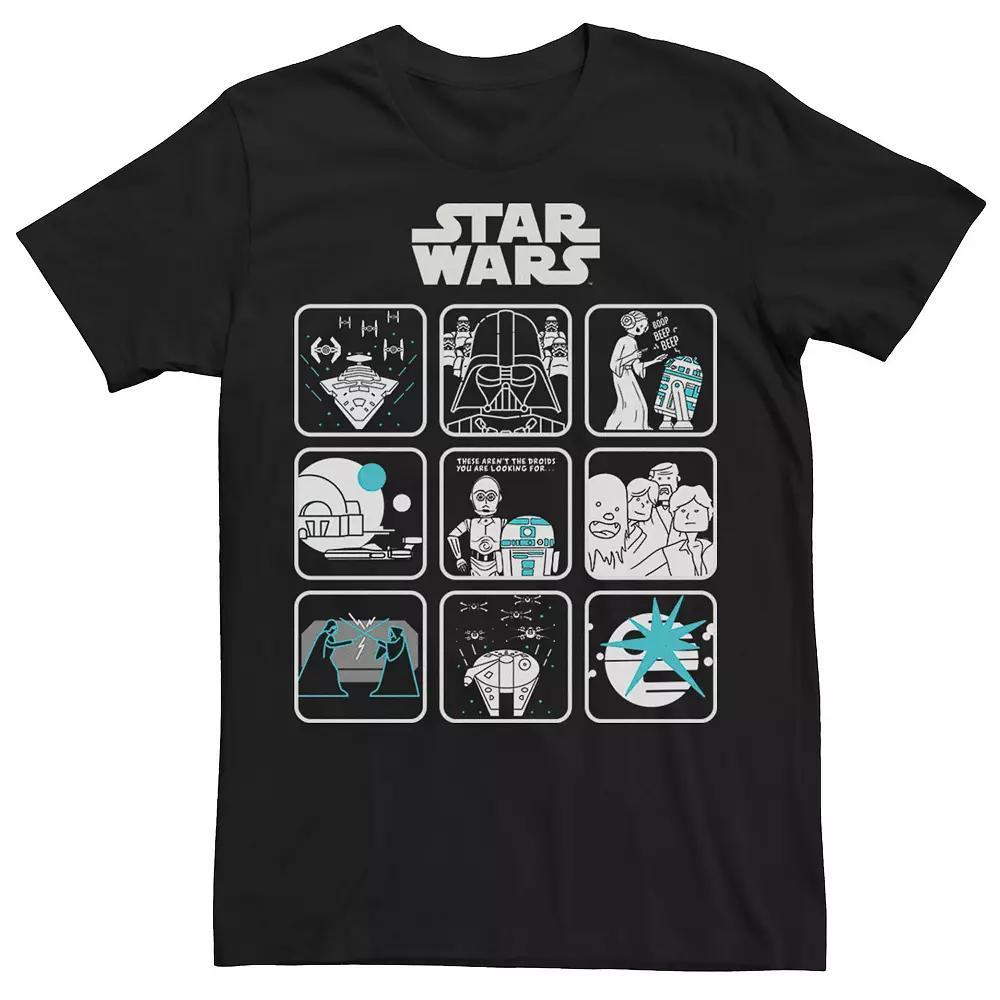 Men's Star Wars Movie Scenes Cartoon Box Up Tee, Size: XL, Black Product Image