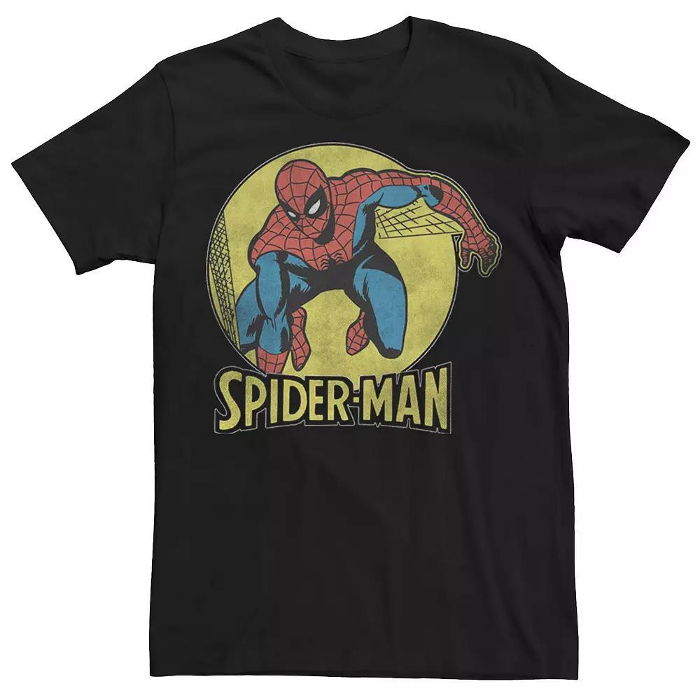 Men's Marvel Spider-Man Classic Comic Themed Circle Portrait Tee, Size: Large, Black Product Image