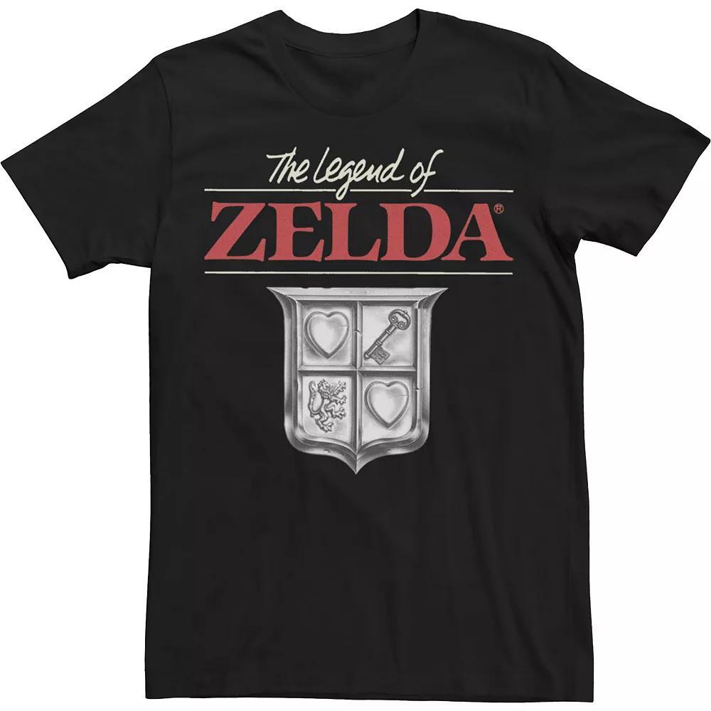 Big & Tall Nintendo Zelda Crest Shield Gaming Logo Tee, Men's, Size: XL Tall, Black Product Image