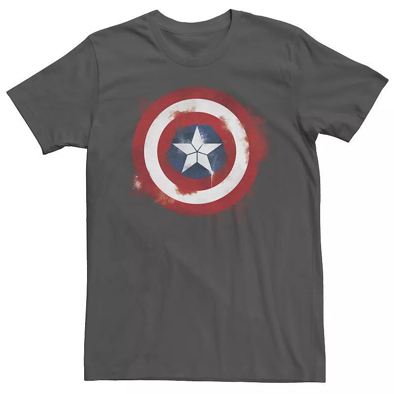 Mens Marvel Avengers Endgame Spray Paint Captain America Logo Graphic Tee Athletic Grey Product Image