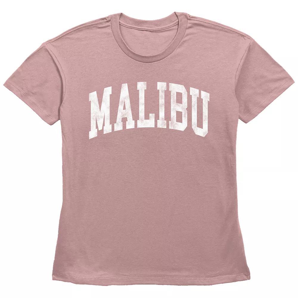 Women's Fifth Sun "Malibu" Distressed Collegiate Text Short Sleeve Graphic Tee, Girl's, Size: Medium, Desert Pink Product Image