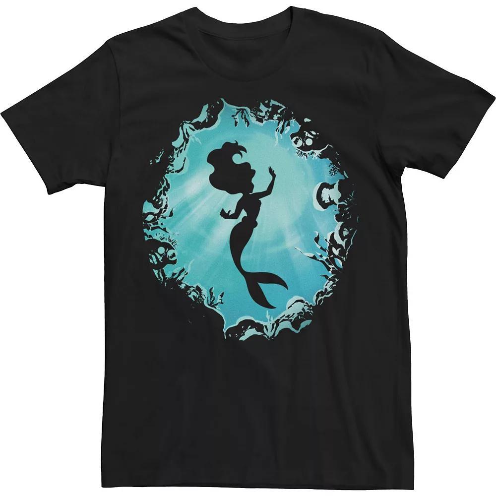 Big & Tall Disney Princesses Ariels Grotto Silhoutte Tee, Men's, Size: XXL Tall, Black Product Image