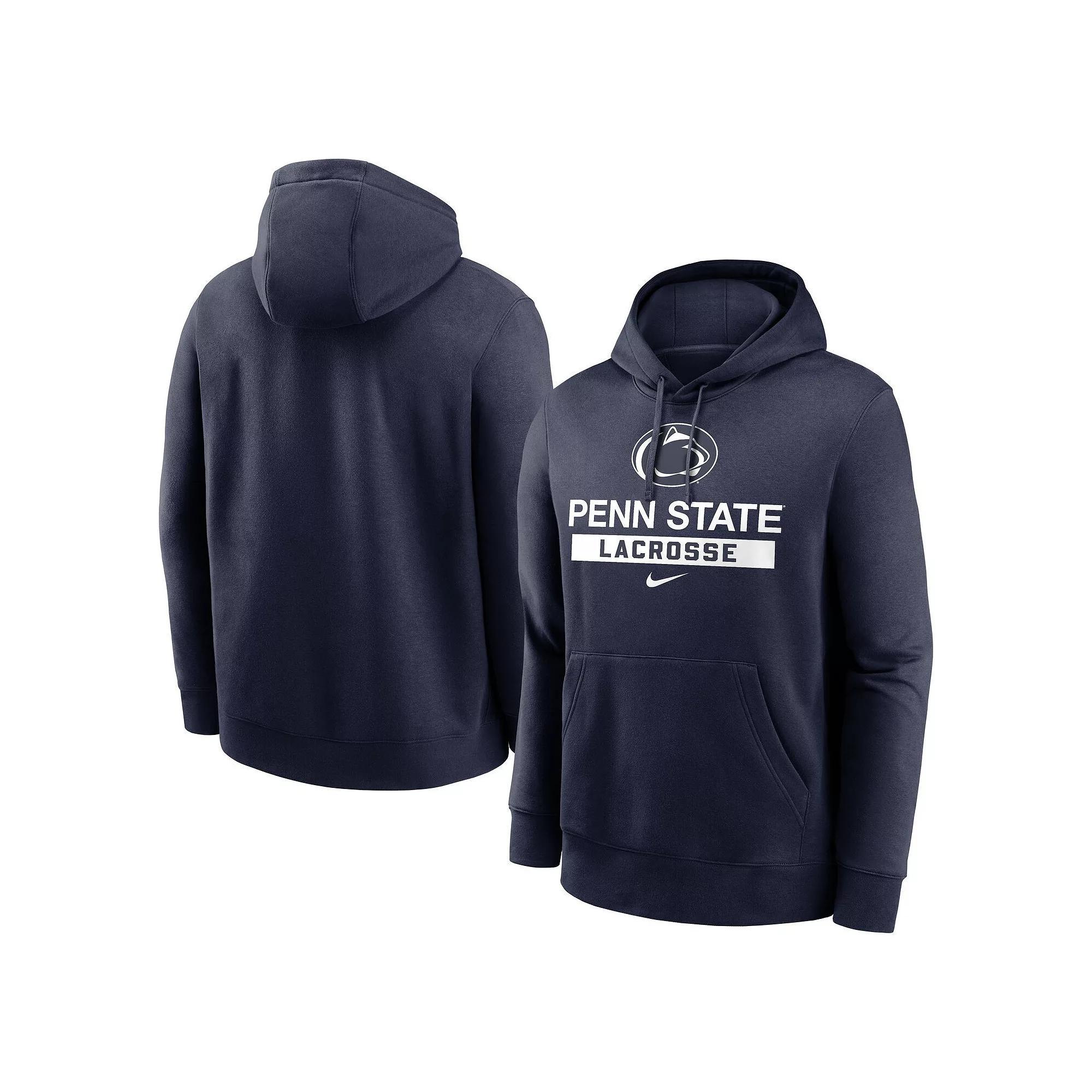 Men's Nike Navy Penn State Nittany Lions Lacrosse Stacked Fleece Pullover Hoodie, Size: 2XL, Blue Product Image