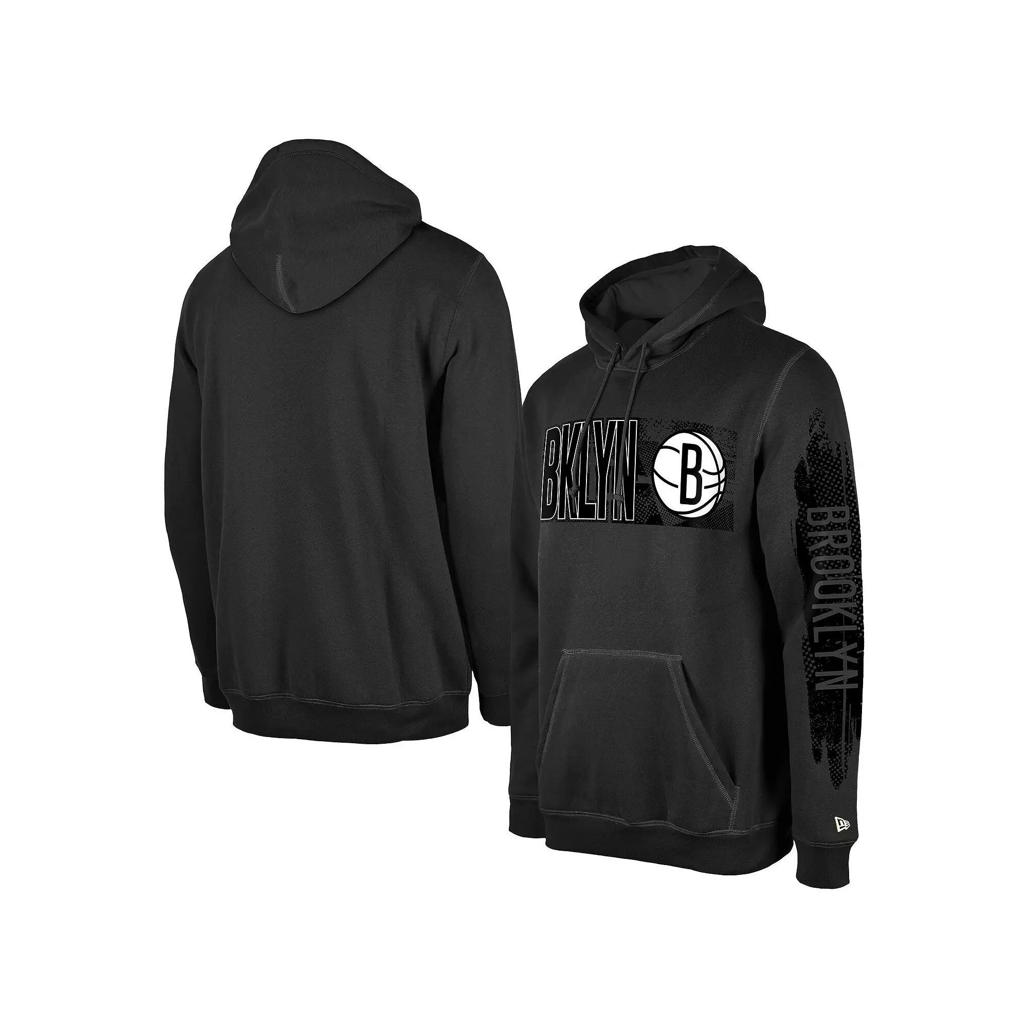 Men's New Era Brooklyn Nets Charcoal Tip-Off Collection Pullover Hoodie, Size: Large Product Image