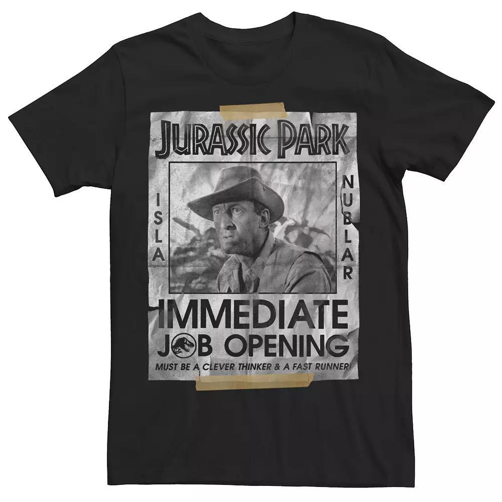 Men's Jurassic Clever Job Opening Poster Tee, Size: Large, Black Product Image