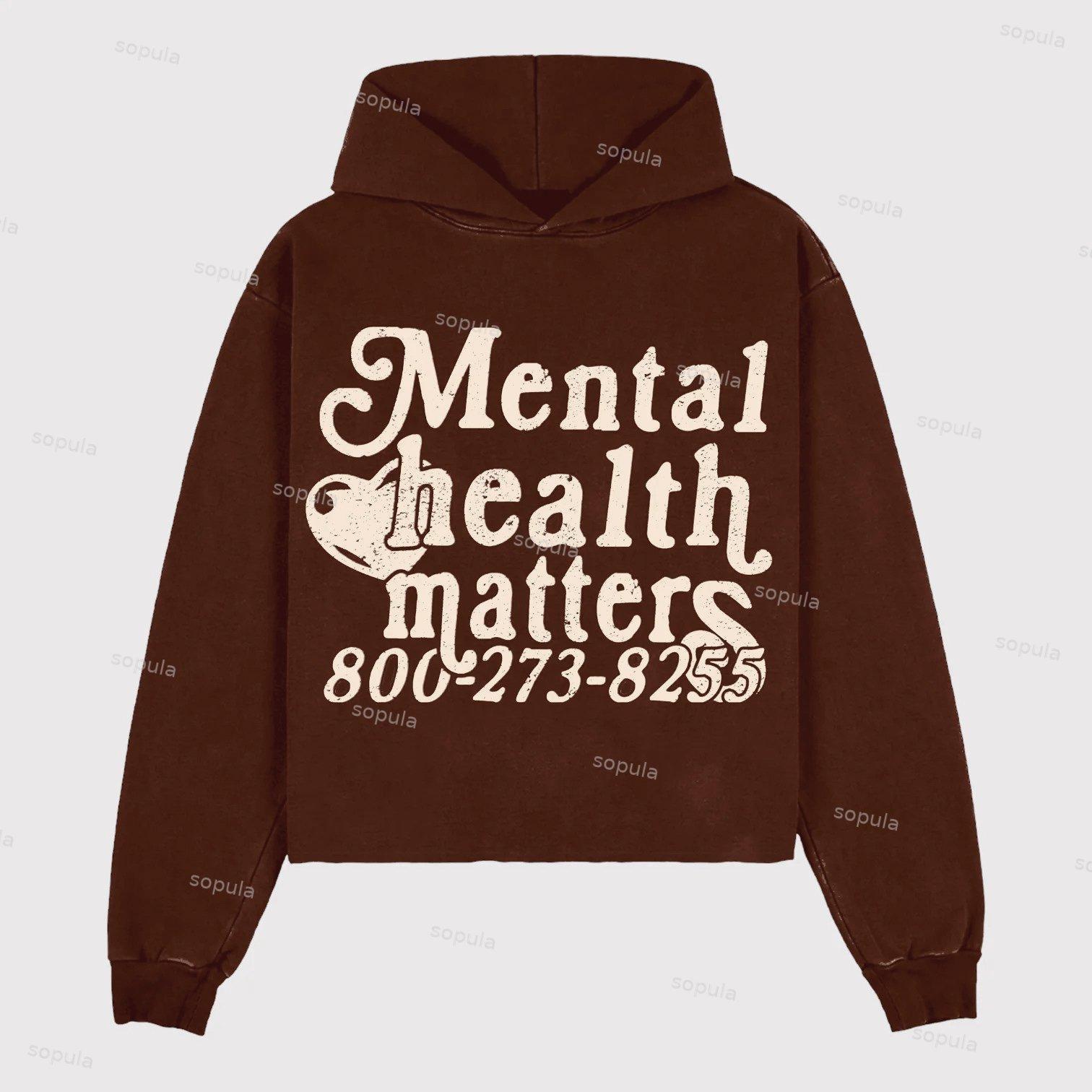 Mental Health Matters Graphic Print Pullover Hoodie Product Image