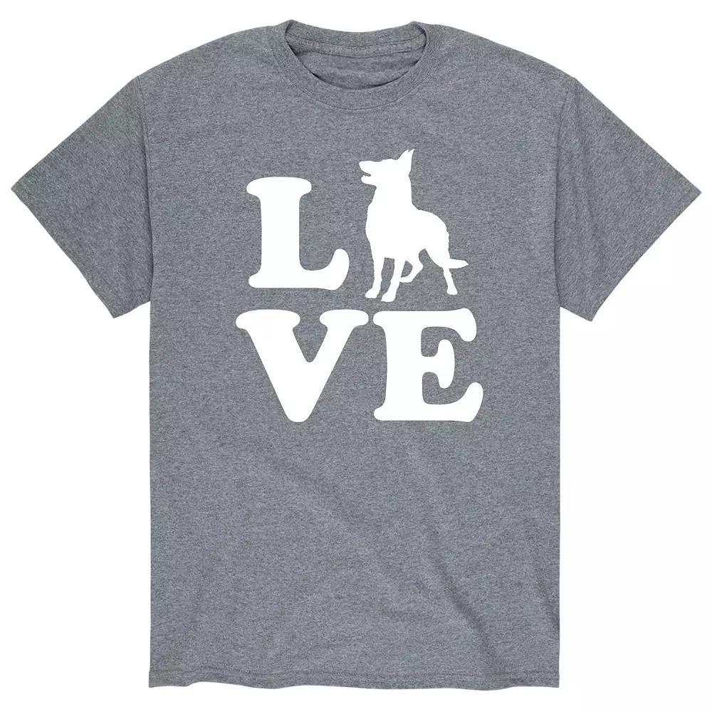 Men's Love German Shepherd Tee, Size: XL, Gray Product Image