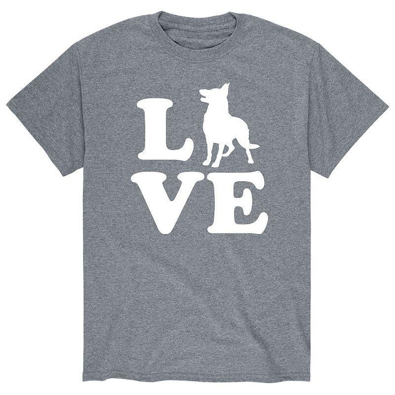 Men's Love German Shepherd Tee, Size: XL, Gray Product Image
