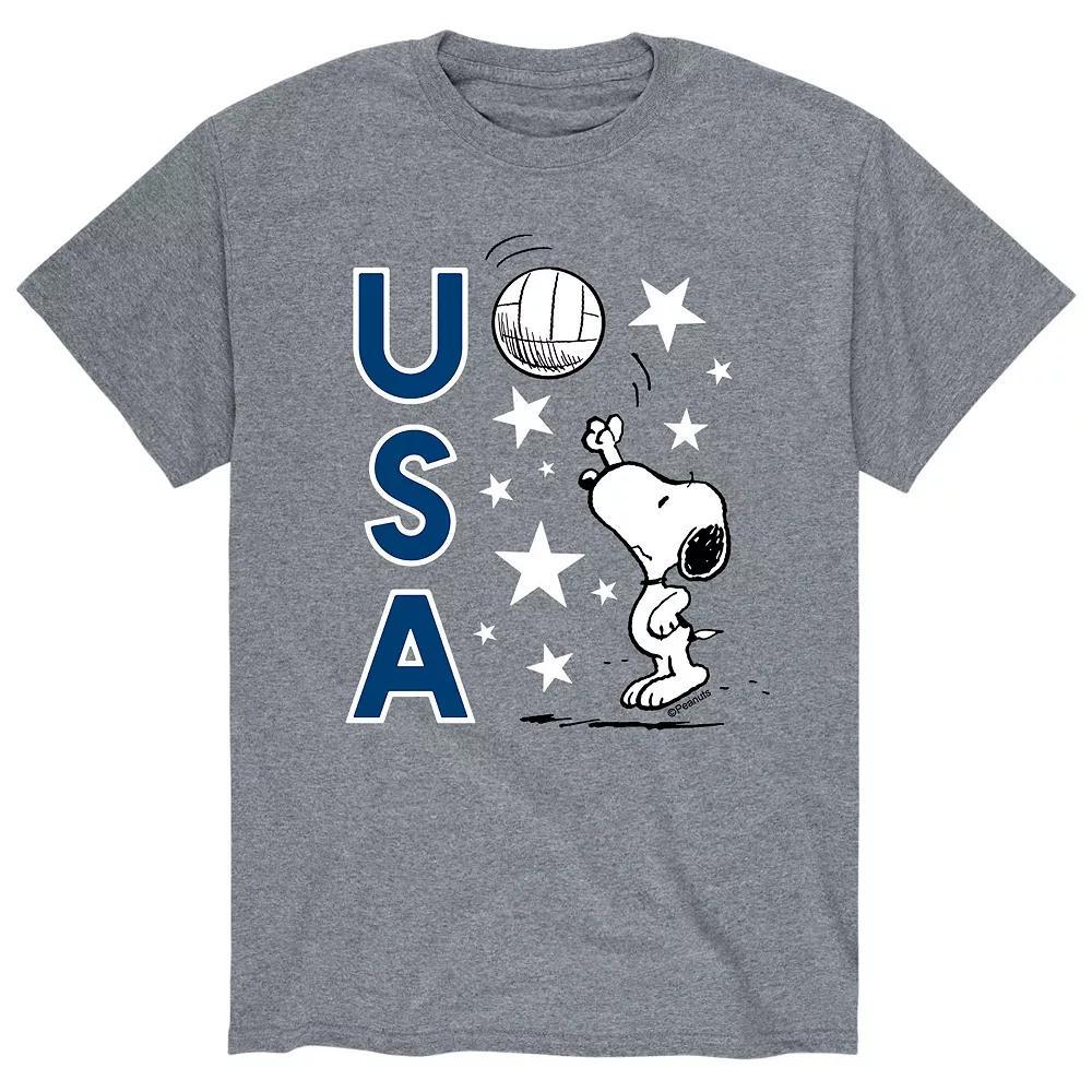 Men's Peanuts USA Volley Tee, Size: Medium, Gray Product Image
