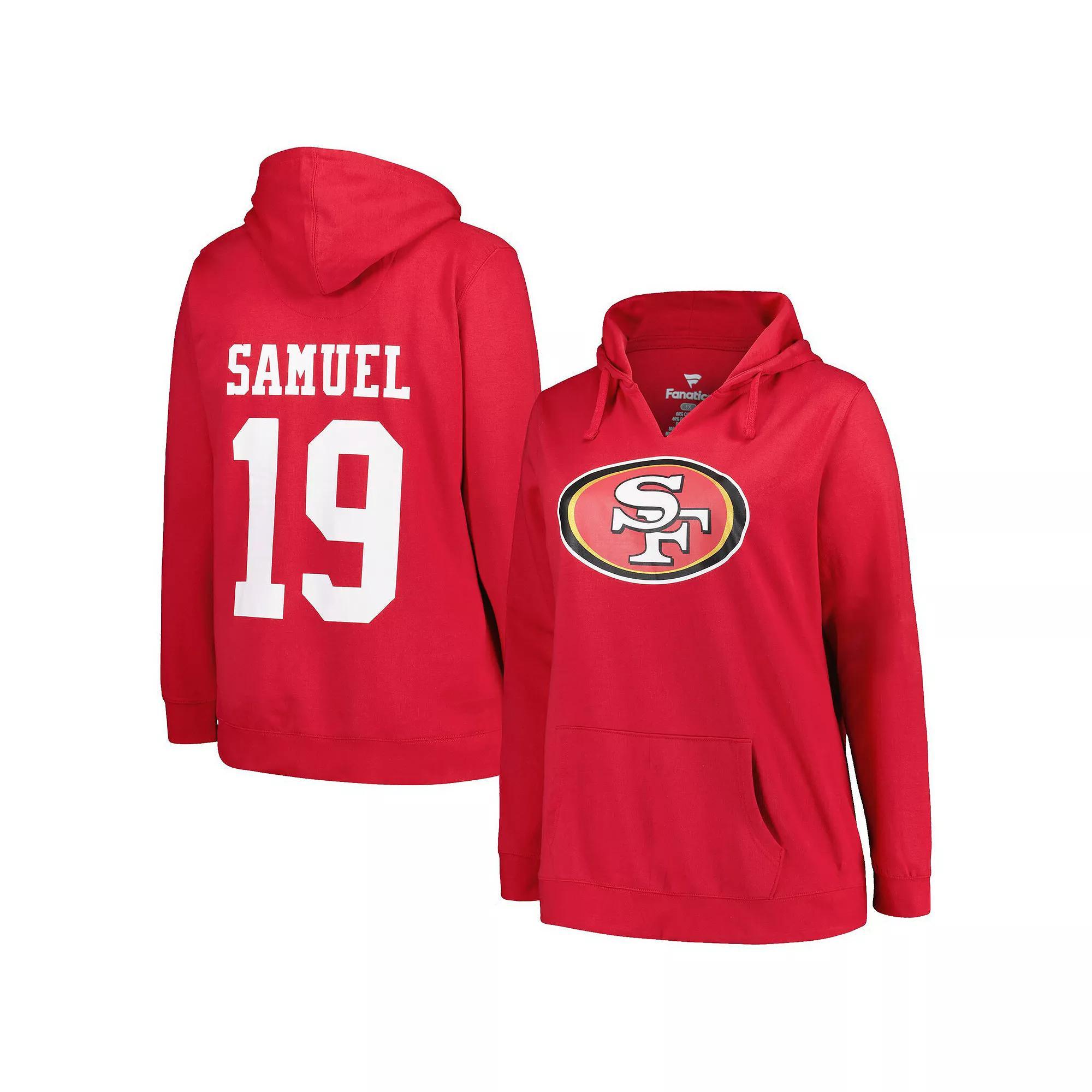 Women's Profile Deebo Samuel Scarlet San Francisco 49ers Plus Size Player Name & Number Pullover Hoodie, Size: 4XL, Red Product Image