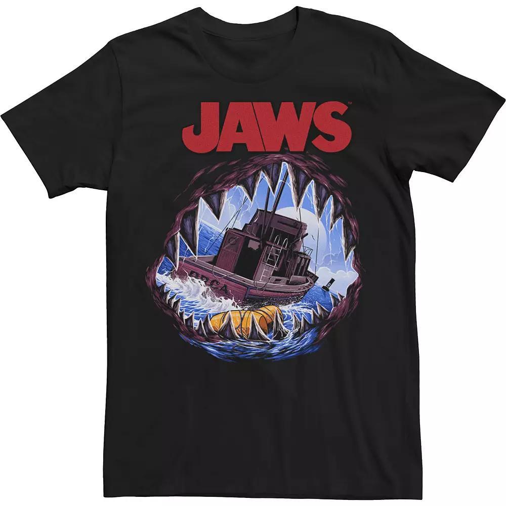 Big & Tall Jaws Deep Sea Terror Poster Tee, Men's, Size: XL Tall, Black Product Image