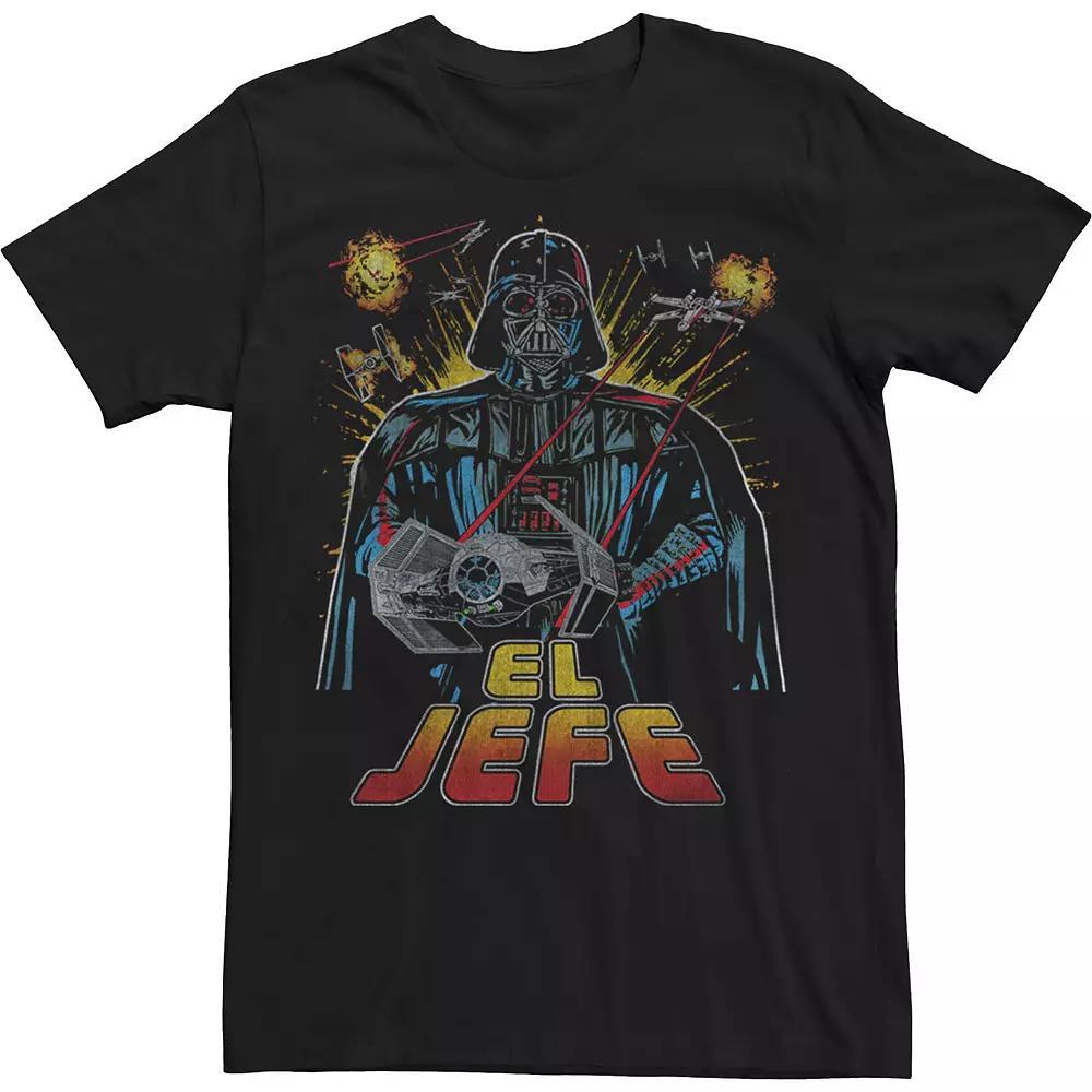 Men's Star Wars Darth Vader El Jefe Comic Style Portrait Tee, Size: XXL, Black Product Image