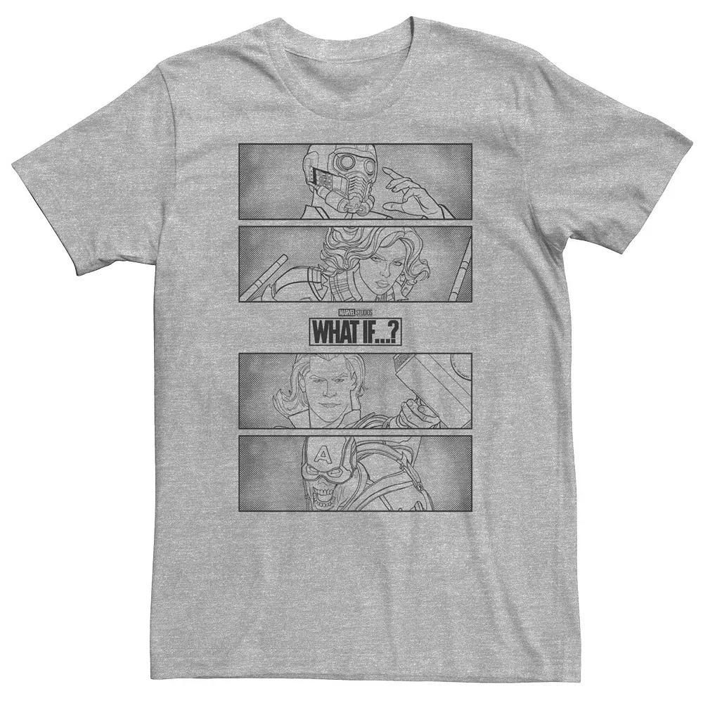 Big & Tall Marvel What If Line Group Panels Tee, Men's, Size: 3XL Tall, Athletic Grey Product Image