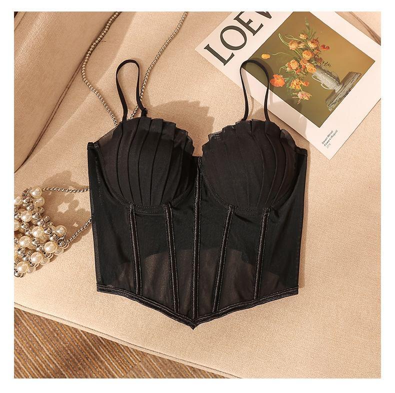 Plain Shell Crop Bustier Top Product Image