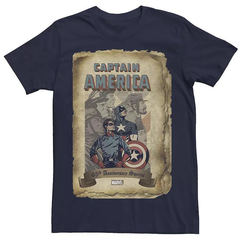 Men's Marvel Captain America And Bucky Barnes 65th Anniversary Tee, Size: Medium, Blue Product Image
