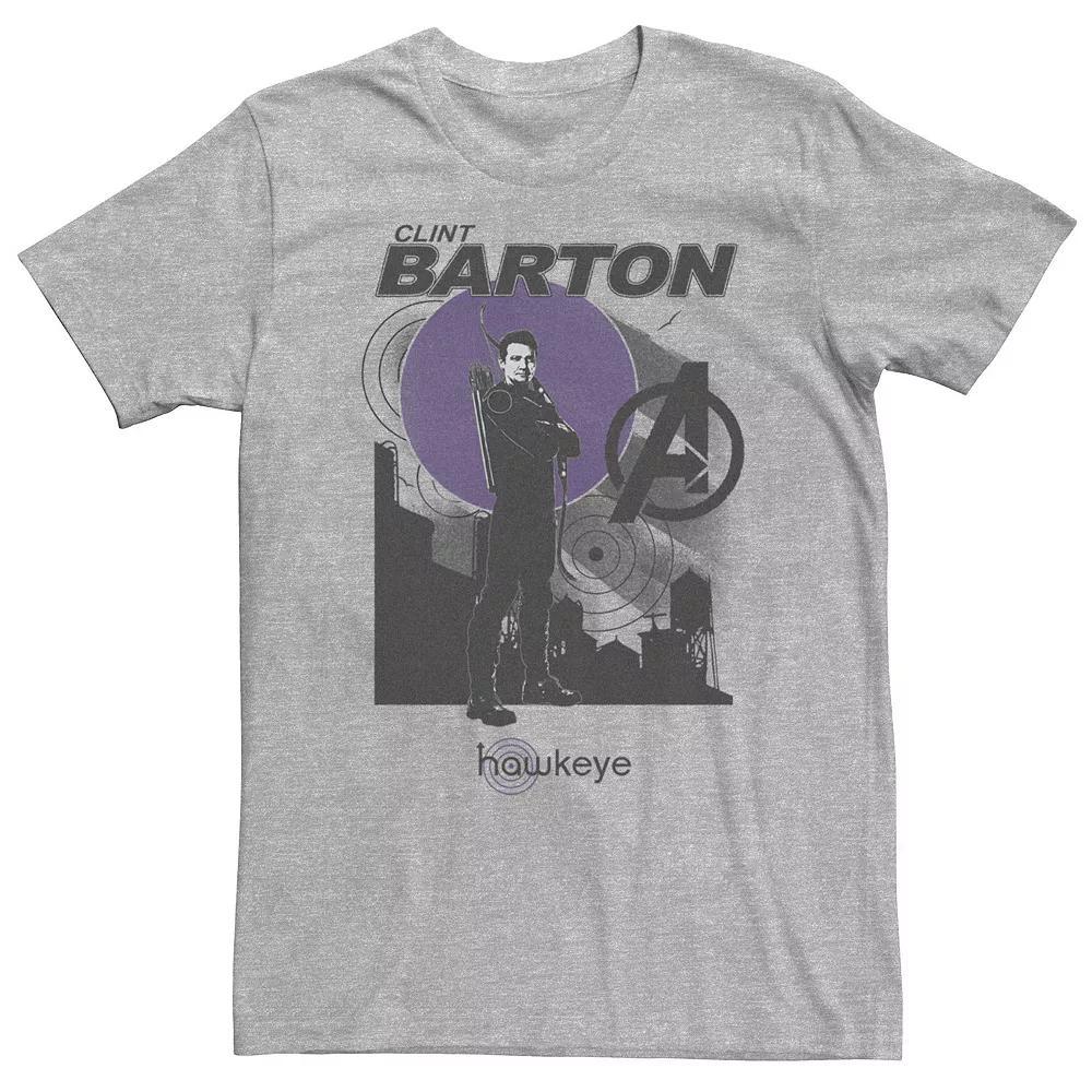 Big & Tall Marvel Hawkeye Clint Barton Action Portrait Tee, Men's, Size: 3XL Tall, Athletic Grey Product Image