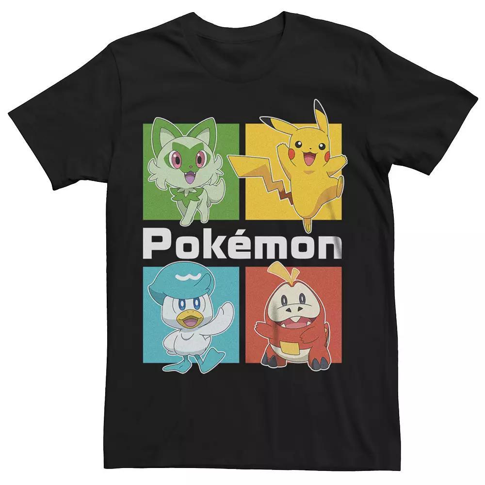 Men's Pokemon Scarlet and Violet New Starter Group Shot Box Graphic Tee, Size: Medium, Black Product Image