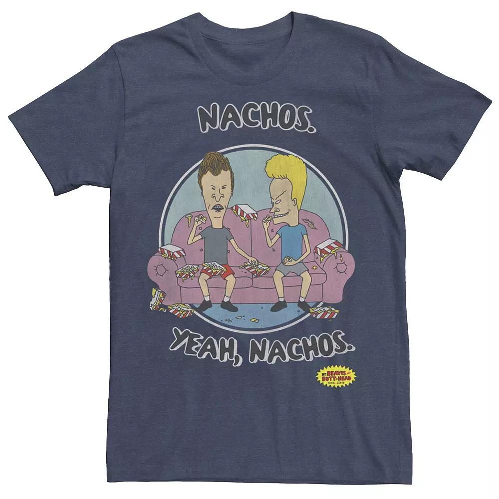 Men's Beavis And Butt-Head "Nachos Yeah Nachos" Portrait Tee, Size: Medium, Blue Product Image