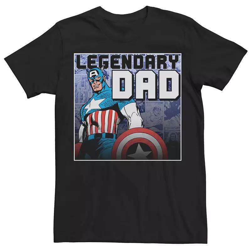 Men's Marvel Comics Retro Captain American Legendary Dad Tee, Size: XL, Black Product Image