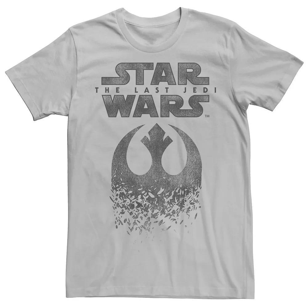 Men's Star Wars: The Last Jedi Rebel Logo Disintegrated Tee, Size: Small, Silver Product Image