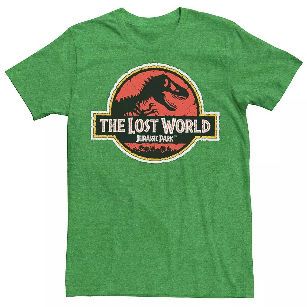Mens Jurassic Park The Lost World Movie Logo Tee Red Grey Product Image