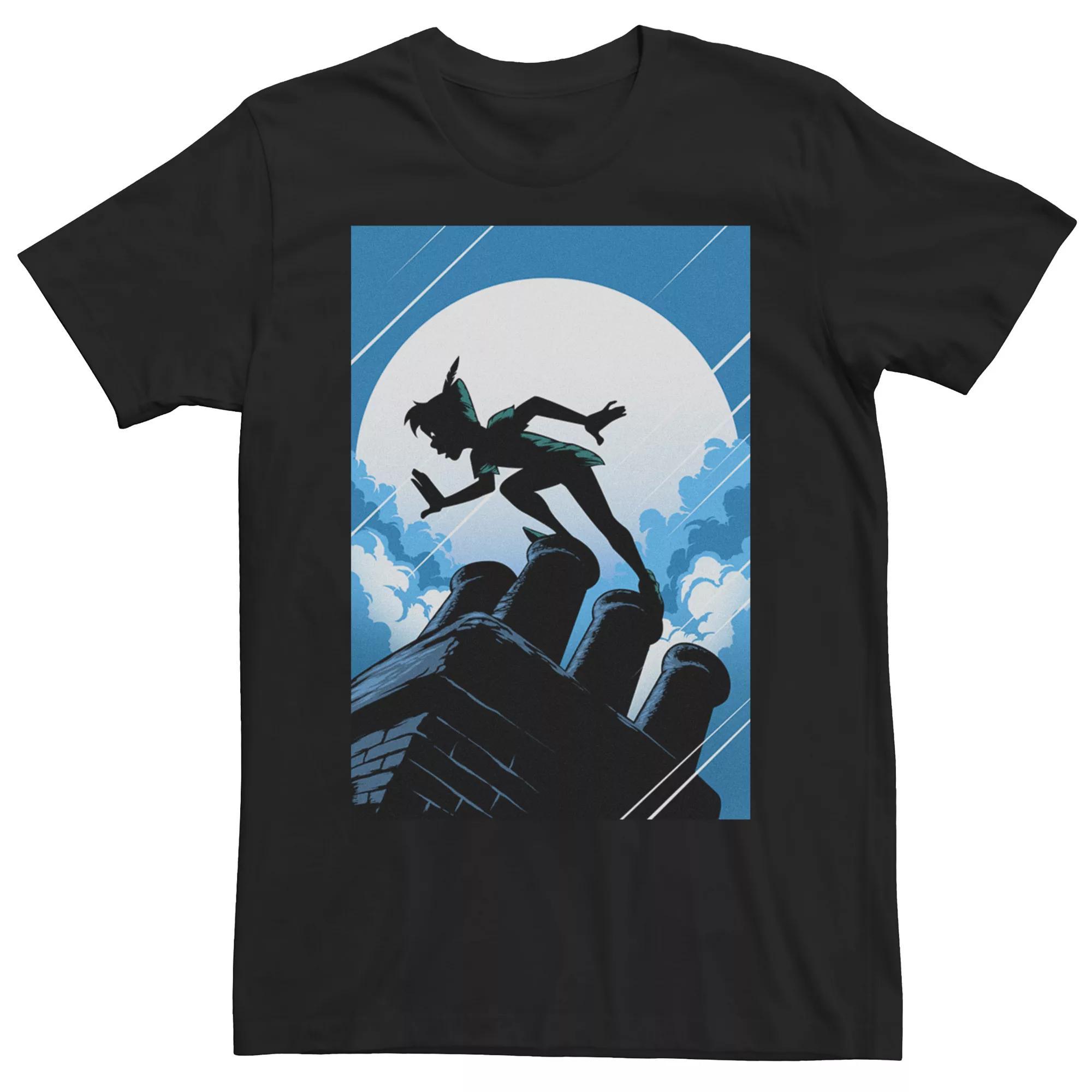 Disney's Peter Pan Night Watch Portrait Men's Tee, Size: XXL, Black Product Image