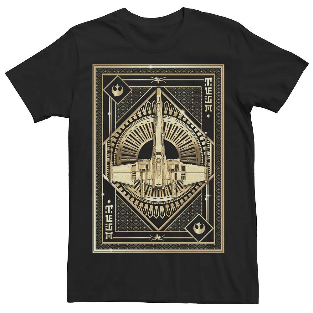Men's Star Wars Last Jedi Gold Platinum X-Wing Pattern Tee, Size: 3XL, Blue Product Image