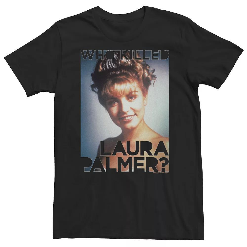 Big & Tall Twin Peaks Laura Palmer Portrait Text Tee, Men's, Size: Large Tall, Black Product Image
