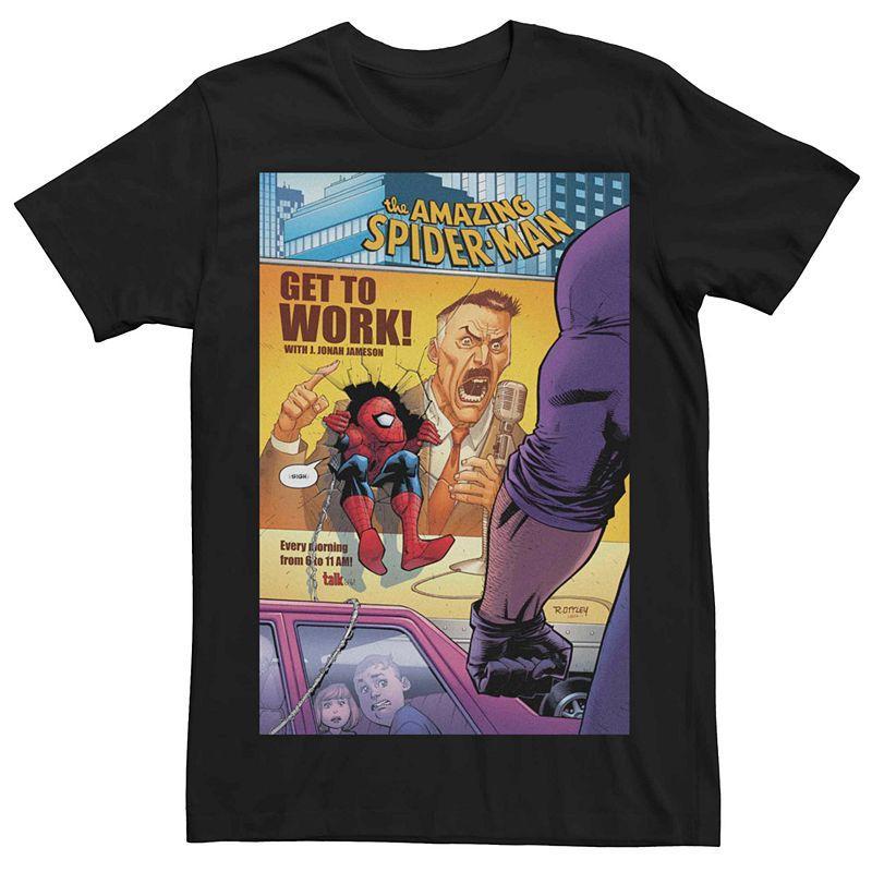 Men's Marvel Spider-Man Comic Cover Tee, Size: Large, Black Product Image