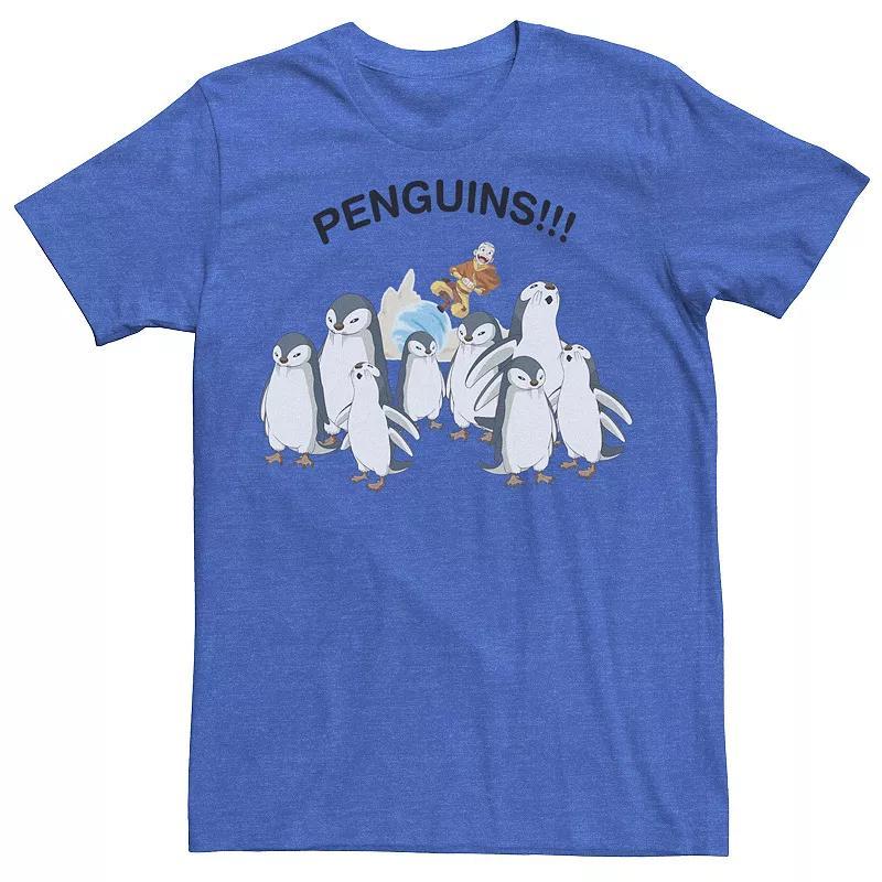Men's Nickelodeon Avatar The Last Airbender Aang And Penguins!! Portrait Tee, Boy's, Size: Small, Athletic Grey Product Image
