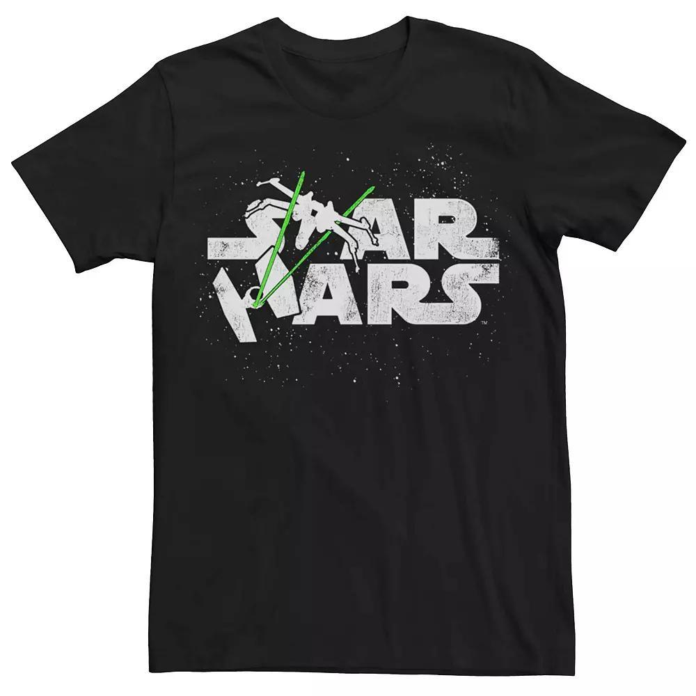Men's Star Wars Space Logo X-Wing Tie Fighter Graphic Tee, Size: Medium, Black Product Image