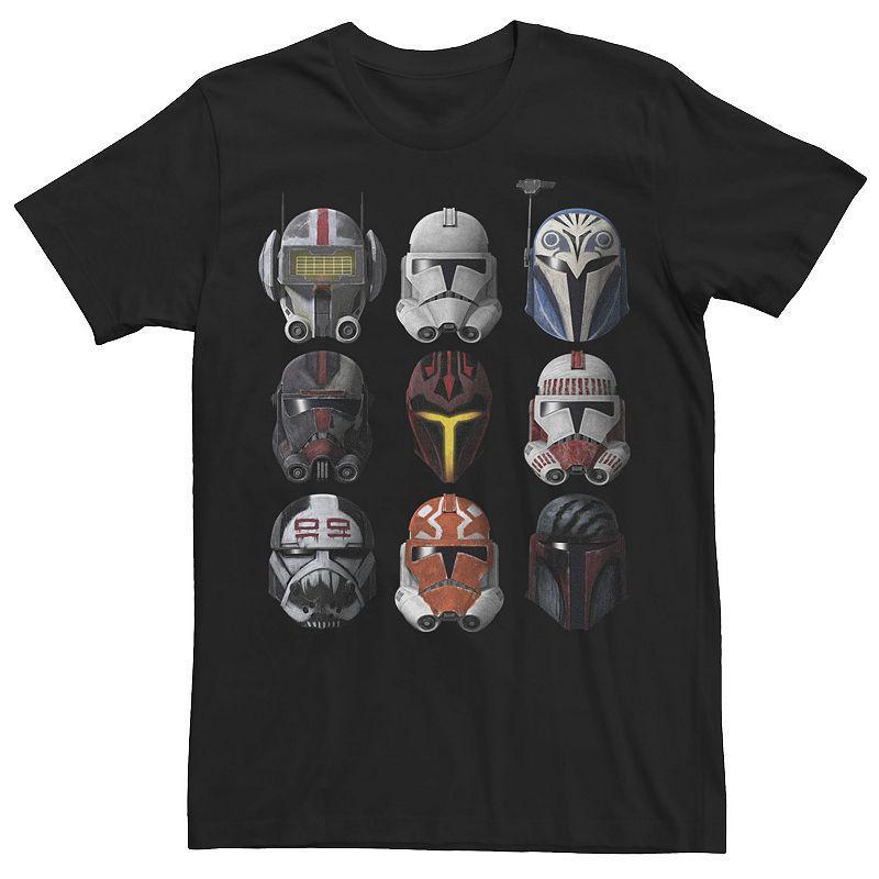 Men's Star Wars: The Clone Wars Clone Helmets Tee, Size: Medium, Blue Product Image