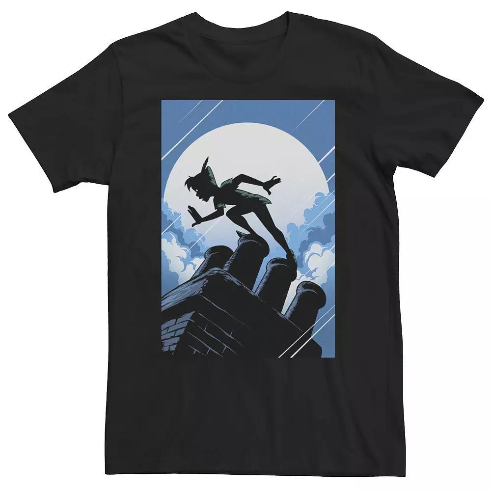 Big & Tall Disney Peter Pan Curious Shadow Silhouette Tee, Men's, Size: 4XL Tall, Black Product Image