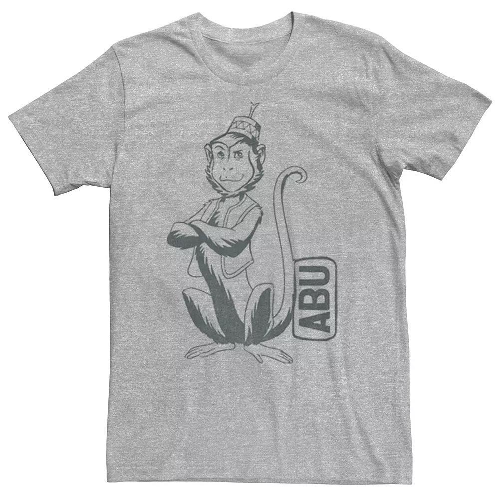Big & Tall Disney Aladdin Live Action Abu Smirking Pose Portrait Tee, Men's, Size: 3XL Tall, Athletic Grey Product Image