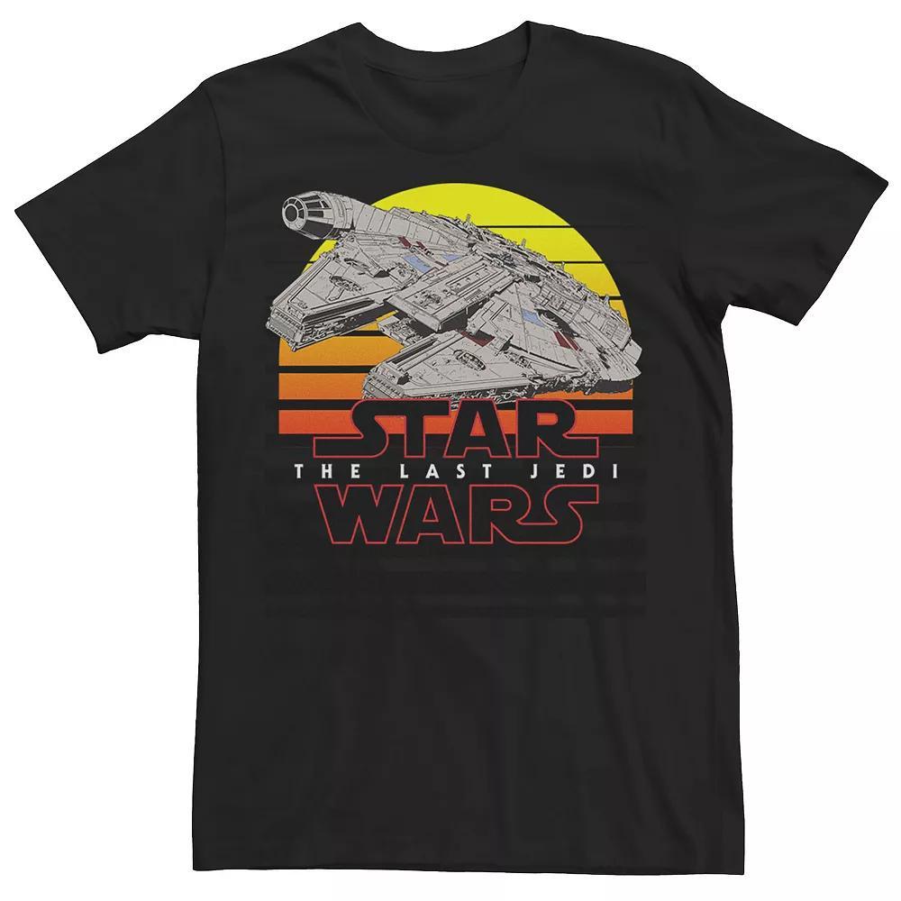 Men's Star Wars: The Last Jedi Millennium Falcon Retro Logo Tee, Size: XL, Black Product Image