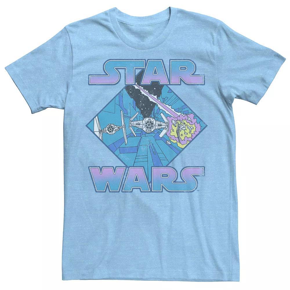 Mens Star Wars Retro Color Death Star Chase Graphic Tee Athletic Grey Product Image