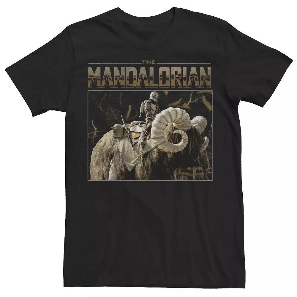 Men's Star Wars: The Mandalorian & The Child Bantha Ride Tee, Size: Large, Black Product Image
