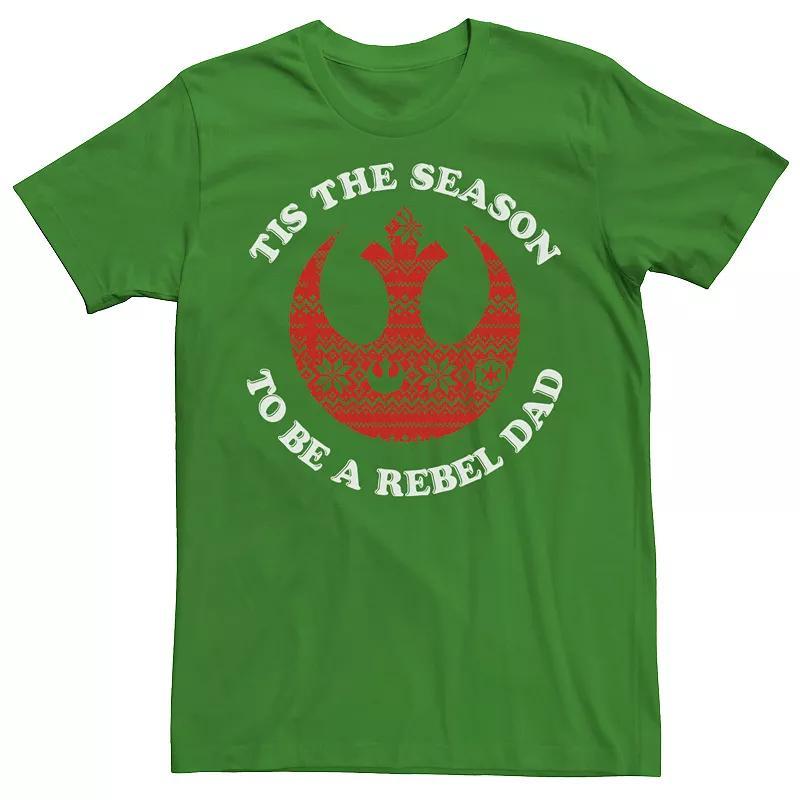 Men's Star Wars Season To Be A Rebel Dad Christmas Tee, Size: Large, Kelly Product Image
