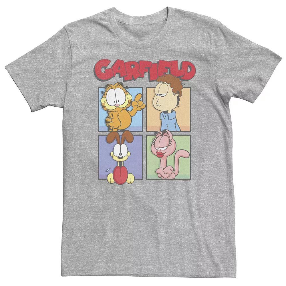 Big & Tall Garfield Character Panels Tee, Men's, Size: 4XLT, Athletic Grey Product Image